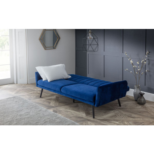 Dale Leisure Afina Blue Velvet Fabric Sofa Bed (D92 x W209 x H83)